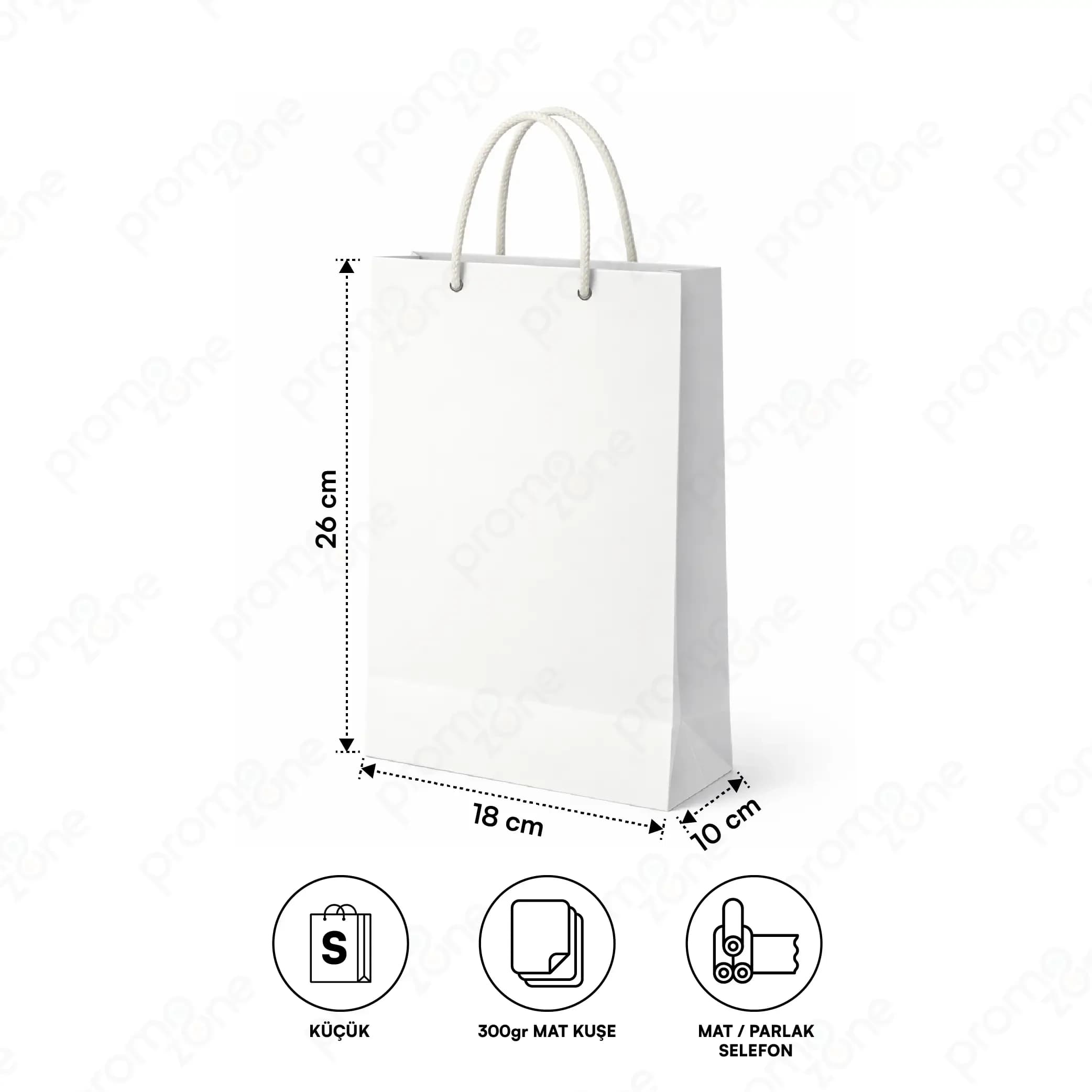18x26x10 cm Small Size Matte Coated Vertical Cardboard Bag